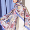 Colorful Leaf Pattern French Terry Shawl Lilac – Image 2
