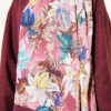 Colorful Leaf Pattern French Terry Shawl Plum - Image 4
