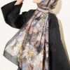 Colorful Leaf Pattern French Terry Shawl Black - immagine 2