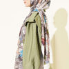 Colorful Leaf Pattern French Terry Shawl Champagne - immagine 3