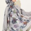 Colorful Leaf Pattern French Terry Shawl Grey – Image 5