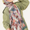 Colorful Leaf Pattern French Terry Shawl Emerald - Image 2