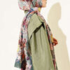 Colorful Leaf Pattern French Terry Shawl Emerald - Image 3