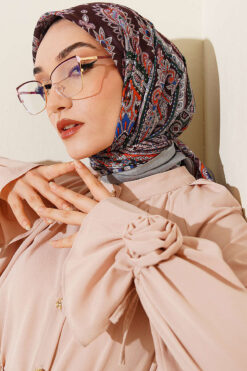 Alternative view of Retro Pattern Elegance Scarf Aqua Green