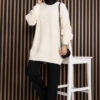 Ribbed Oversized Knit Sweater Ecru – Bild 3
