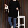 Ribbed Oversized Knit Sweater Black - immagine 4
