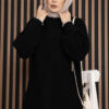 Ribbed Oversized Knit Sweater Black - immagine 2