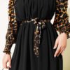Ruffled Detail Tunic with Gipe Features Camel - Image 4