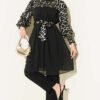 Ruffled Detail Tunic with Gipe Features Gold – Image 2