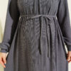 Ruffled Self-Patterned Dress Smoke - immagine 4