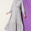 Ruffled Self-Patterned Dress Grey