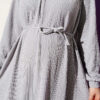 Ruffled Self-Patterned Dress Grey - immagine 4