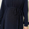 Ruffled Self-Patterned Dress Navy Blue – Bild 4