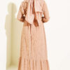 Ruffled Self-Patterned Dress Latte - immagine 3