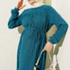 Ruffled Self-Patterned Dress Petrol - Imagen 2
