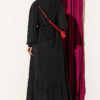 Ruffled Self-Patterned Dress Black - immagine 3