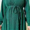 Ruffled Self-Patterned Dress Green – Image 4
