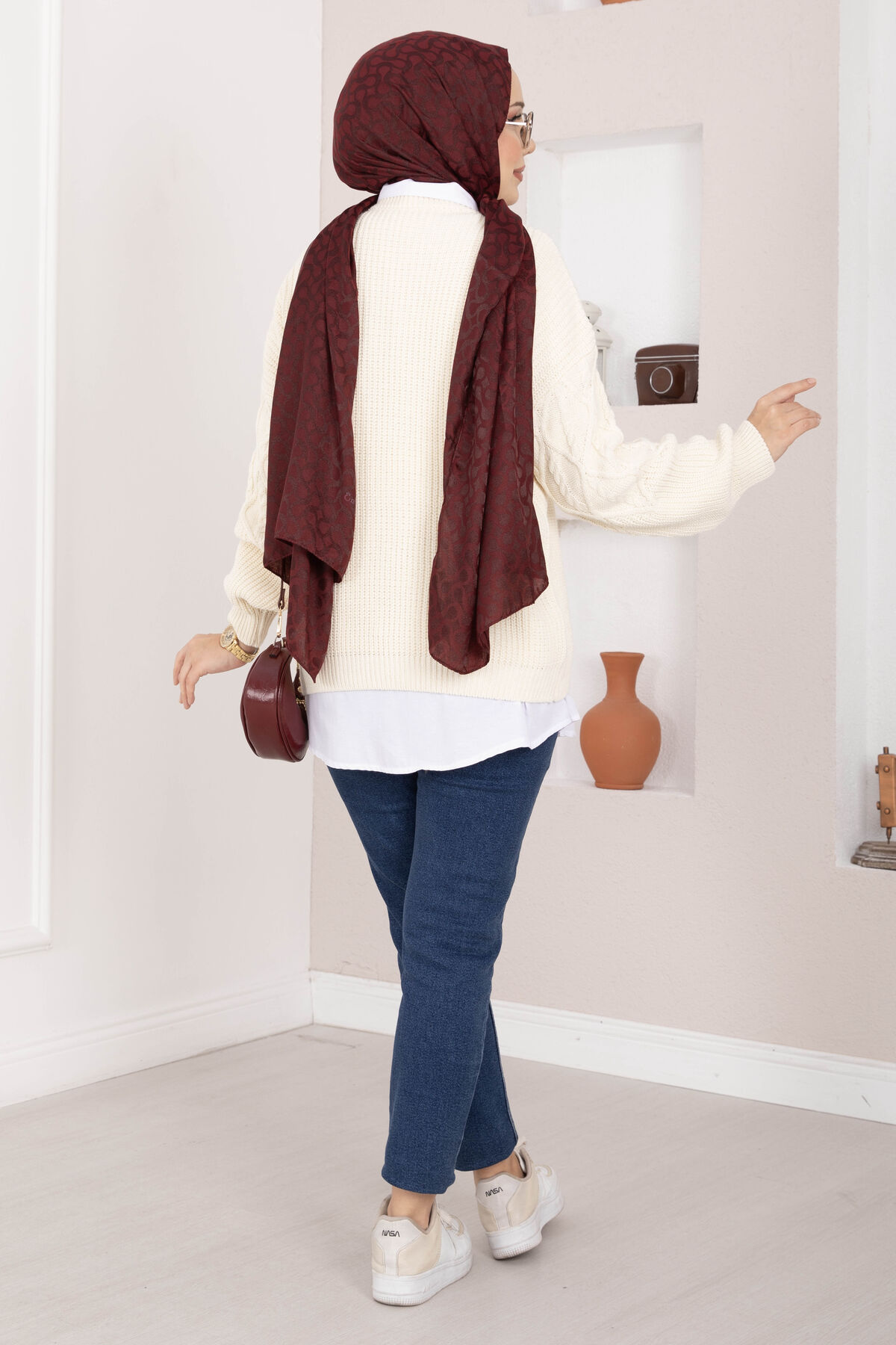 Braided Knit Sweater Cream - Afbeelding 5