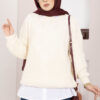 Braided Knit Sweater Black - الصورة 2