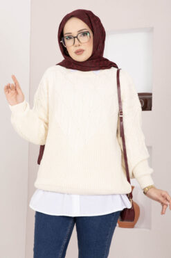 Alternative view of Braided Knit Sweater Black