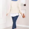 Braided Knit Sweater Stone – Bild 3