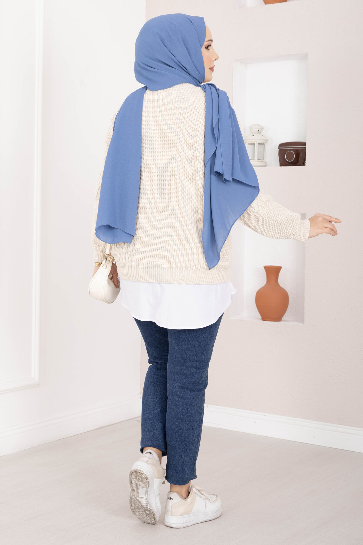 Braided Knit Sweater Stone – Bild 5