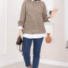 Braided Knit Sweater Mink - immagine 3