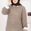 Braided Knit Sweater Mink - immagine 2