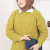 Braided Knit Sweater Green - الصورة 2