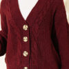 Knitted Short Cardigan with Button Details Burgundy – Bild 4