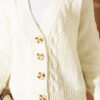 Knitted Short Cardigan with Button Details Ecru – Bild 4