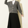 Knitted Short Cardigan with Button Details Smoke – Bild 2