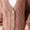 Knitted Short Cardigan with Button Details Rose Dust - الصورة 4