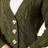 Knitted Short Cardigan with Button Details Khaki - الصورة 4