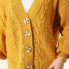 ⁦Knitted Short Cardigan with Button Details Mustard⁩ - الصورة ⁦4⁩