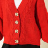 Knitted Short Cardigan with Button Details Red - الصورة 4