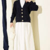 ⁦Knitted Short Cardigan with Button Details Navy Blue⁩ - الصورة ⁦2⁩
