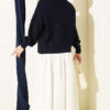 ⁦Knitted Short Cardigan with Button Details Navy Blue⁩ - الصورة ⁦3⁩