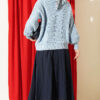 Knitted Short Cardigan with Button Details Blue - الصورة 3