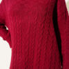 Braided Textured Knit Dress Burgundy - Imagen 4
