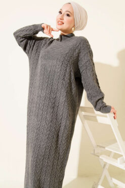 Alternative view of Braided Textured Knit Dress Smoke