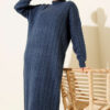 Braided Textured Knit Dress Indigo - Imagen 2