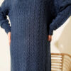 Braided Textured Knit Dress Indigo - Imagen 4