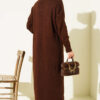 Braided Textured Knit Dress Brown - Imagen 3