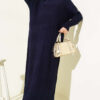 Braided Textured Knit Dress Navy Blue - Imagen 2