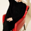 Braided Textured Knit Dress Black