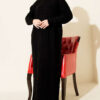 Braided Textured Knit Dress Black - Imagen 2
