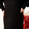 Braided Textured Knit Dress Black - Imagen 4