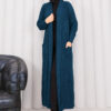 Braided Knit Cardigan with Shawl Collar for Modest Wear Petrol - Imagen 5