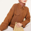Shirt with Faux Pocket Flap in Muslin Brown
